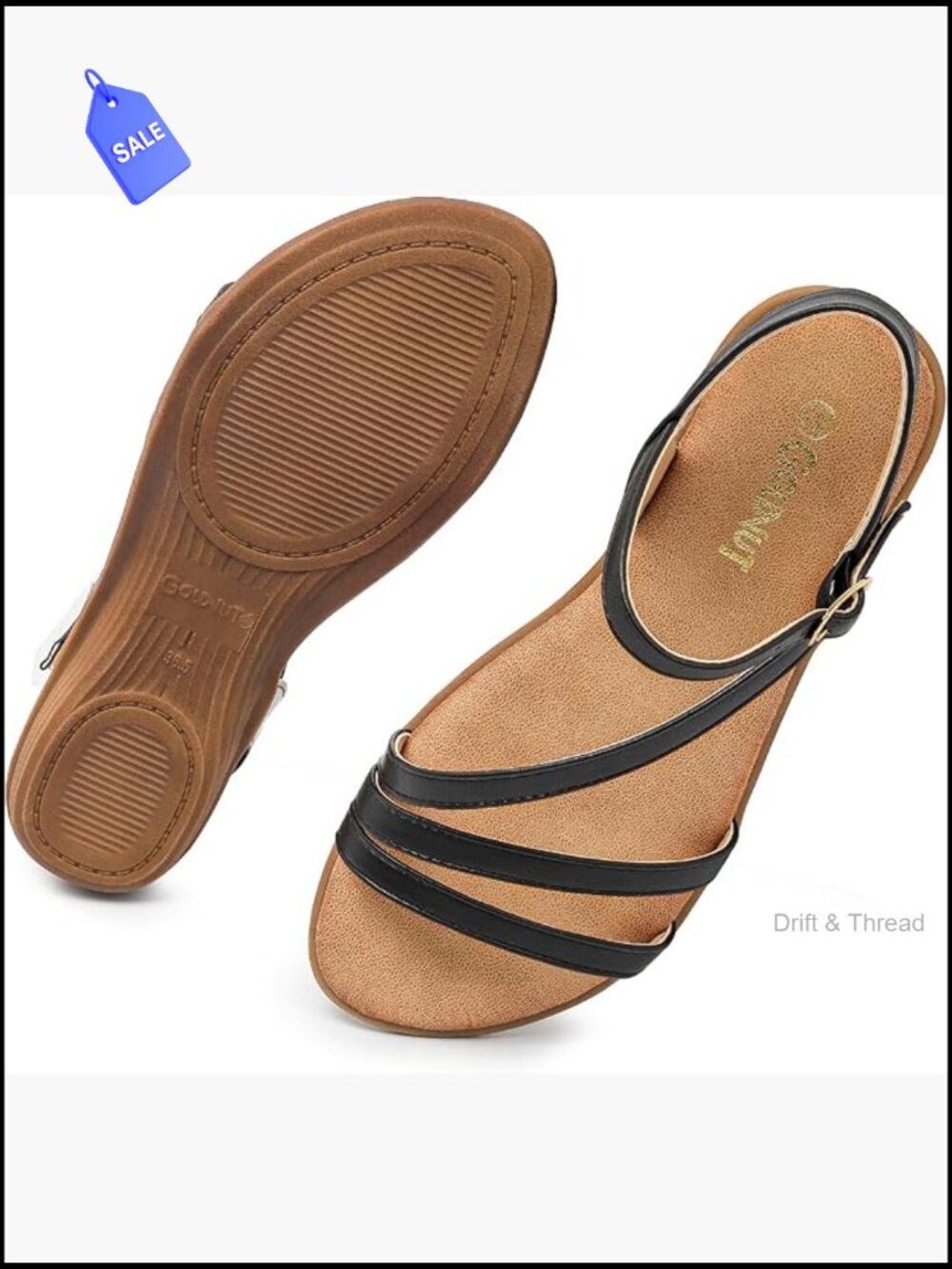 Women's Strappy Flat Sandals with Ankle Buckle Open Toe Summer Walking Vacation